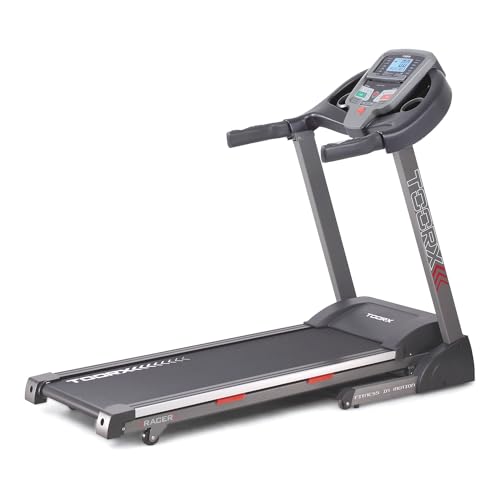 Toorx Racer, Tapis Roulant Pre Assemblato Con Grande Display Lcd Retro-Illuminato Blue Backlight. Velocità Massima 16 Km/H, Inclinazione Elettrica 12%