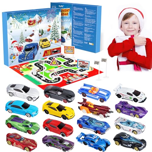 Calendario Avvento 2023, Calendario Dell'Avvento Per Bambini 3-12 Anni, Calendario Per Il Conto Alla Rovescia Di 24 Giorni Natale Regalo Con 16 Macchi