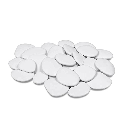 Kalapanta - Sassi Decorativi In Plastica Riciclata Taglia Grande Per Vasi, Pittura, Acquari, Giardino, Confezione Maxi, Bianco