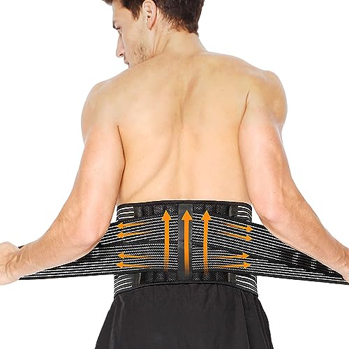 Fascia Lombare Per Mal Di Schiena - Cintura Con Molle Di Rinforzo E Doppie Cinghie Regolabili - Fascia Schiena Per Uomo E Donna (M - 71 A 96 Cm)