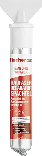 Fischer Raufaser - Spatola Per Riparazione, 70 Ml, Mastice Con Grana Ruvida Per Crepe E Fori, Massa Per Riparare Pareti Rivestite Ruvida, Stucco Di Ri