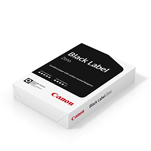 Canon Black Label Zero - Carta Per Stampante A4 Perforata A 4 Fori, 80 G/M², 1 Risma (500 Fogli), Carta Neutra Al Carbonio Per Uso Quotidiano E In Uff