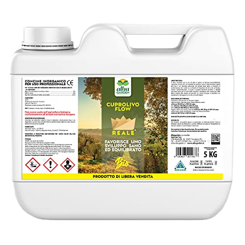 Albagarden Cuprolivo Flow - Concime Per Piante A Base Di Rame Zolfo - Concime Minerale Naturale, Biologico - Oidio Mal Bianco Peronospora Ticchiolatur