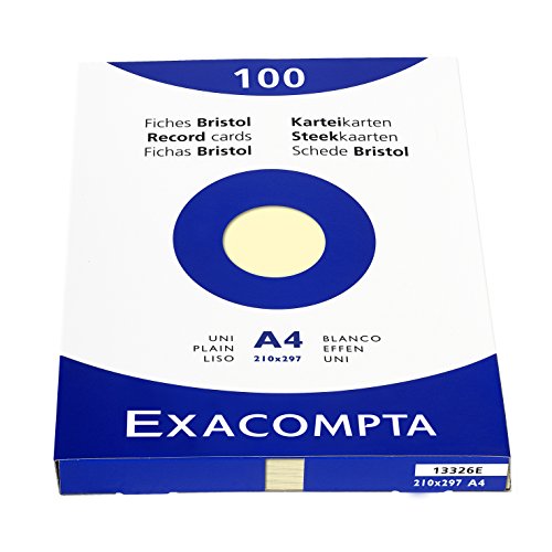 Exacompta 13326E Cartoncini Bristol, 21X29 Cm, Giallo