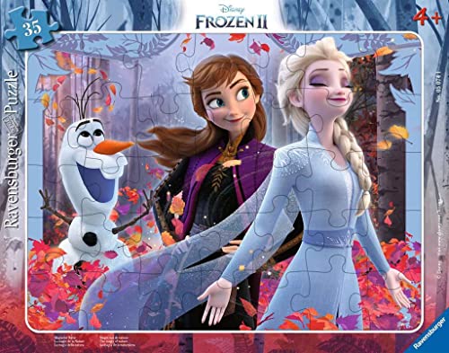 Ravensburger Kinderpuzzle - 05074 Magische Natur - Rahmenpuzzle Für Kinder Ab 4 Jahren, Disney Frozen Puzzle Mit Anna Und Elsa, Mit 35 Teilen