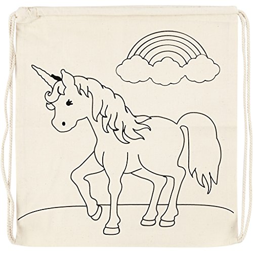 Borsa Con Coulisse, Dimensioni 37X41 Cm, 110 G/M2, Luce Naturale, Unicorni, 1Pc
