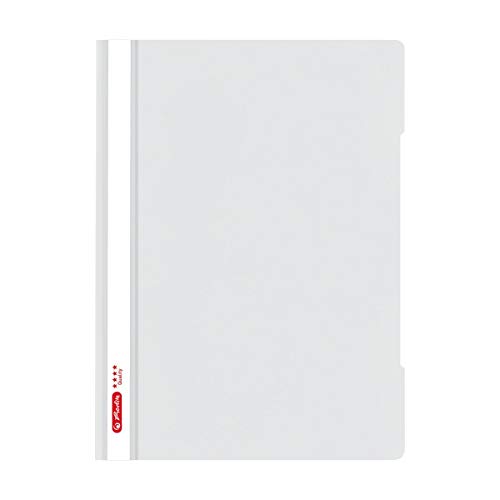 Herlitz Cartellina Portadocumenti Formato A4, In Pellicola Di Polipropilene, Trasparente, Con Strisce Scrivibili, Grigio, 1 Pezzo