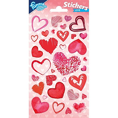 Funny Products 100621 - Adesivi 3D A Forma Di Cuore, Multicolore