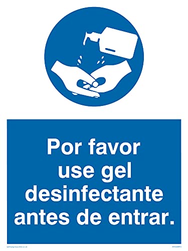 Confezione Da 5 – Por Favor Use Gel Desinfectante Antes De Entrar – 150 X 200 Mm – A5P