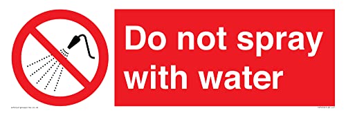 Cartello "Do Not Spray With Water" – 450 X 150 Mm – L41