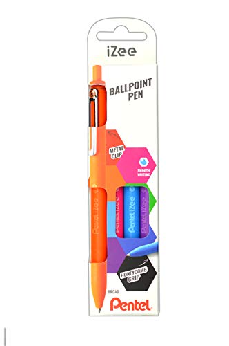 Pentel Bx470-4Col Izee Bolígrafo Boli Retráctil Con Cuerpo Mate Y Clip Metálico, De Uso Muy Cómodo Para Escritura Suave, Perfecto Para Colegios Y Ofic