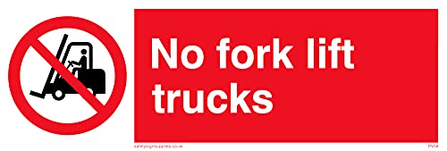 Confezione Da 5 – No Fork Lift Trucks Sign – 150 X 50 Mm – L15