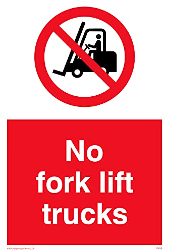 Confezione Da 5 – Cartello No Fork Lift Trucks – 100 X 150 Mm – A6P