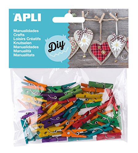Apli 946039 - Mini Pinze Legno - Confezione Da 45 Pezzi