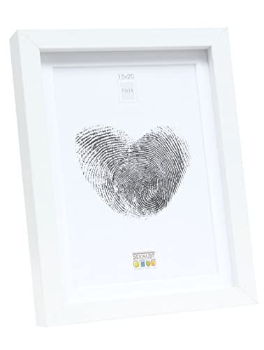 Deknudt Frames S40Ak1-P1 - Portafoto Basic Senza Profilo Mdf 15 X 20, Con Modanatura In Legno/Mdf, 22,2 X 17,2 X 2,96 Cm, Colore: Bianco