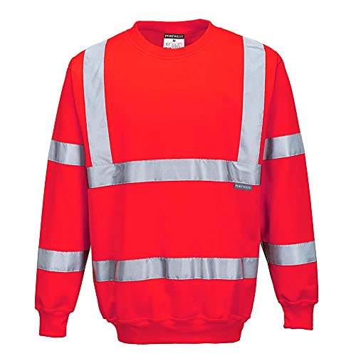 Portwest B303 Felpa Ad Alta Visibilità, Rosso, Xxxl