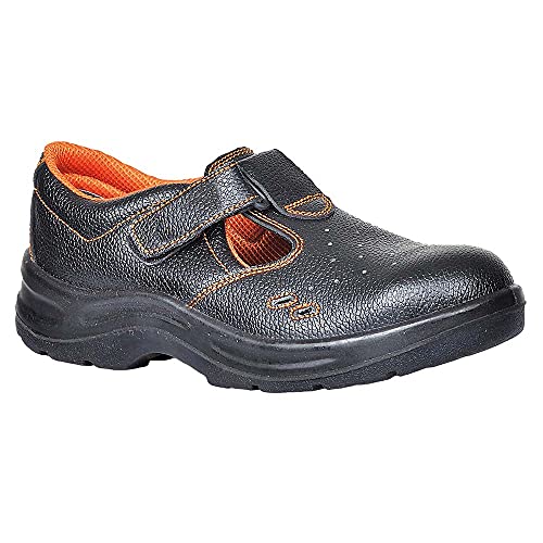 Portwest Fw86 Sandalo Luteus Orange S1P Zoccoli Di Sicurezza, Unisex - Adulto, Src, Nero (Nero Bkgr), 44 Eu (10 Uk)