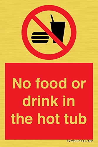 Cartello No Food Or Drink In The Hot Tub - 50X75Mm - A8P