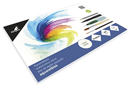 Kangaro - Carta Ad Acquerello, 24 X 17 Cm, 300 G, 16 Fogli, Colore: Bianco Crema