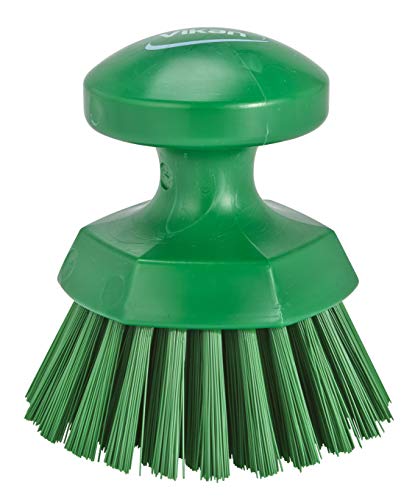 Vikan Hygiene 3885-2 Scrubbing Brush,Round, Green, Stiff, Ø110Mm /15