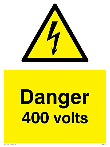 Viking Segni We1457-A3P-V "Pericolo 400 Volt" Sign, Vinile, 400 Mm Altezza X 300 Mm Larghezza