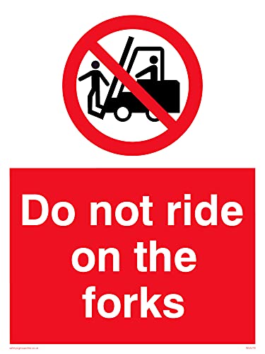 Confezione Da 5 – Cartello"Do Not Ride On Forklifts – 150 X 200 Mm – A5P