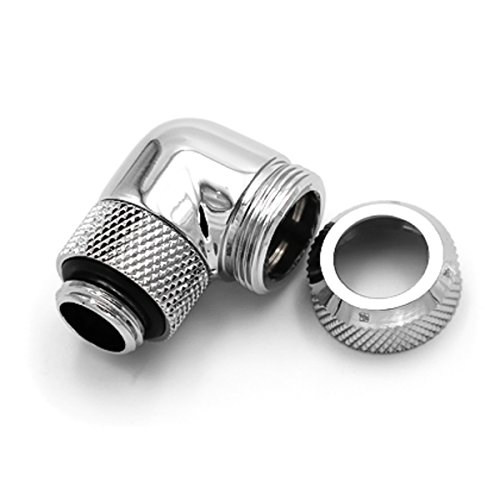 Barrow Multi-Link Adapter Anschluss 90 Grad G1/4 Zoll Ag Auf 12Mm Ad Hardtube - Drehbar, Silber
