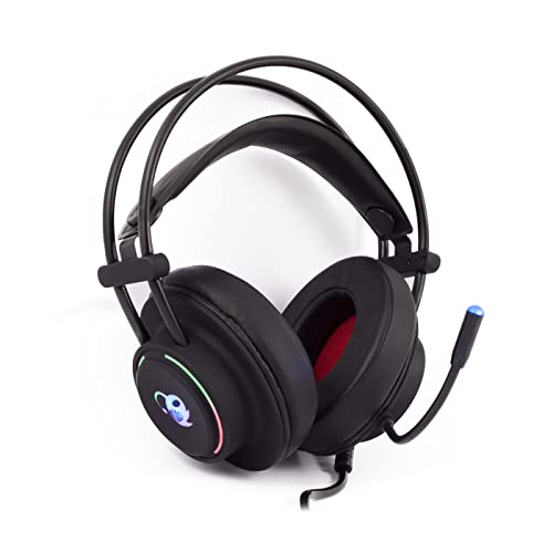 Coolbox Deeplighting - Cuffie Gaming Pc Con Microfono Omnidirezionale E Illuminazione A Led, Controllo Volume, Compatibile Con Pc, Ps4 E Xbox One (Inc