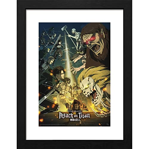 Abystyle Gbeye - Poster Attach Of Titans Season 4 Key Art 3 Framed