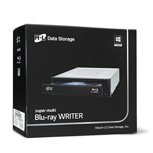 Hitachi-Lg Bh16 Internal Blu-Ray Drive, Bd Bd-R Bdxl Dvd-Rw Cd-Rw Rom Player/Writer For Desktop Pc, Windows 10 Compatible, 16X Write Speed, Software I