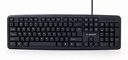 Gembird Kb-U-103-Ru Tastiera Usb Qwerty Inglese, Russo Nero