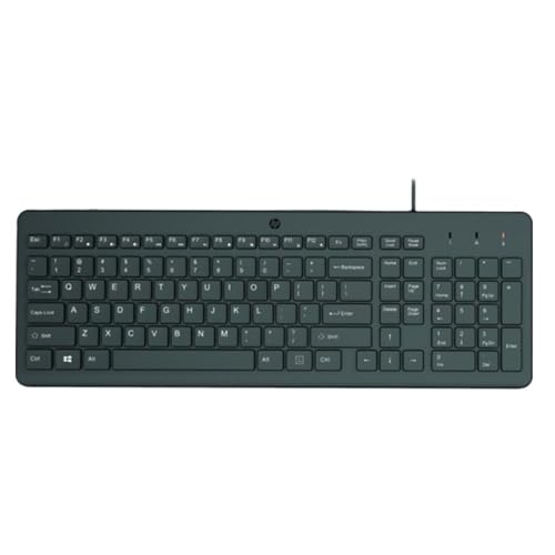 Hp 150 Tastiera Qwerty Spagnolo Con Cavo - (Indicatori Led, Porta Usb-A, 12 Tasti Di Scelta Rapida, Windows 10, Windows 11) Colore Nero