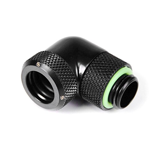 Barrow Multi-Link Adapter Anschluss 90 Grad G1/4 Zoll Ag Auf 12Mm Ad Hardtube - Drehbar, Schwarz