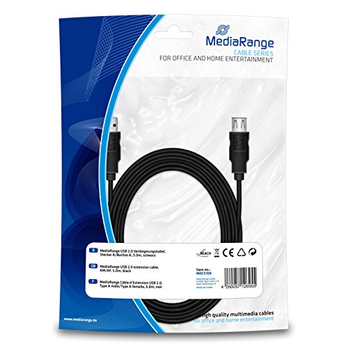 Mediarange Mrcs108 Cavo Usb 5 M Usb A Nero