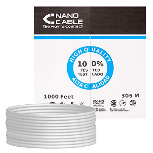 Nanocable 10.20.0504 - Cavo Di Rete Rj45 Cat.6 Utp Awg24 Rigido, Bobina 305 Mts