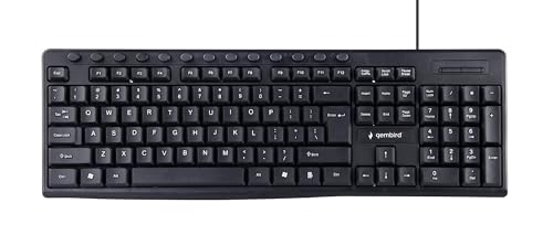 Gembird Teclado (Ingles) Multimedia Kb-Um-107 Usb, Diseã‘O De Ee. Uu, Negro