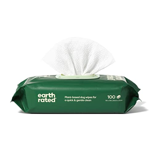 Earth Rated - Salviette Per Cani A Base Vegetale - Salviette Per Toelettatura Detergenti E Antiodore Per Zampe, Corpo E Sedere - Ottimo Per Cuccioli E