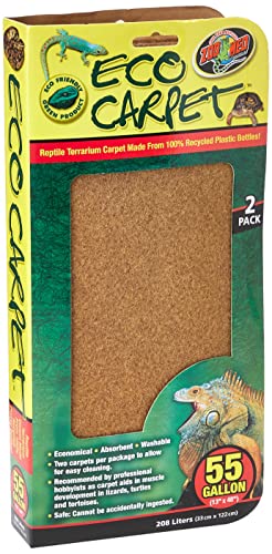 Zoo Med - Tappetino Per Rettili, 2 Pezzi, Morbido, Lavabile E Non Abrasivo, 33X122 Cm