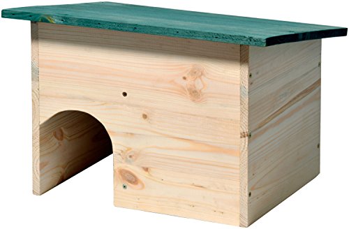 Dobar 22222E Igelhaus Bausatz Mit Wetterfestem Dach Mit Schleuse, 34.5 X 24 X 27 Cm, Grünem