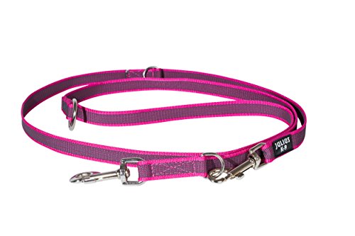 Julius-K9, Guinzaglio Color & Gray Regolabile, 20 Mm X 2,2 M, Rosa