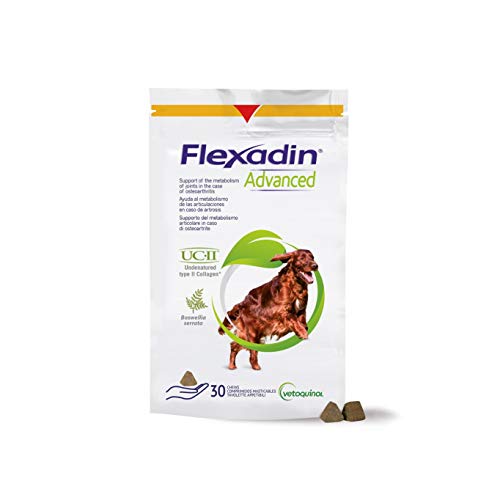 Vetoquinol Flexadin Mangime Complementare Per Cani, Ideale Per Il Supporto Del Metabolismo Articolare -, Flexadin Advanced, 30 Tavolette Appetibili - 