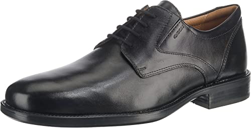 Geox U Federico V, Scarpe Stringate Derby Uomo, Nero, 41.5 Eu