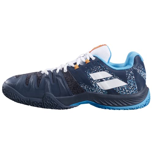 Babolat Scarpe Da Padel Uomo Movea Men-Tenuta E Ammortizzazione-2 Cinghie Potenti-Suola Traspirante Ortholite-Marca Francese-Grey, Grigio Scuba Blue,