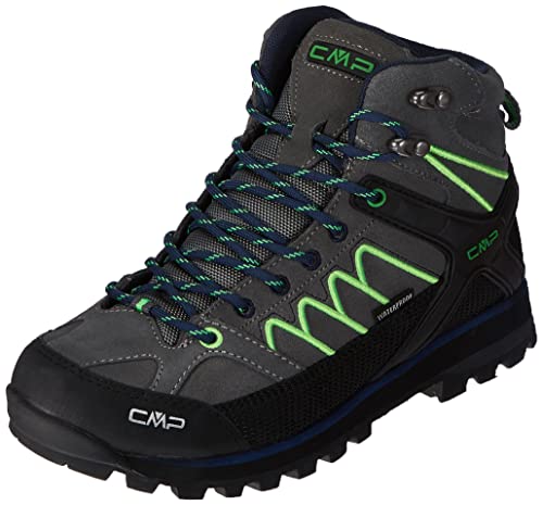 Cmp Moon Mid Trekking Shoes Wp, Scarpe Da Trekking Uomo, Grey-Verde Fluo, 44 Eu