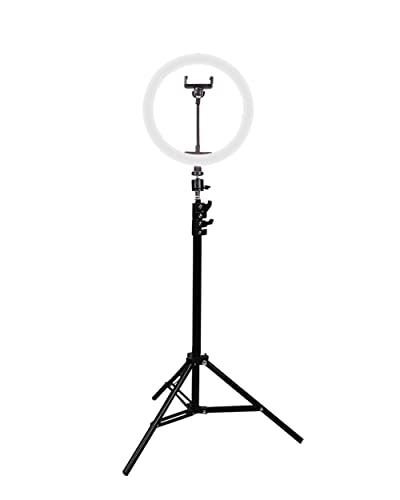 Ksix, Kit Studio Live Max Anillo Led Con Trípode Suelo 1,60 Cm Para Smartphone Uomo, Black, 41 Eu