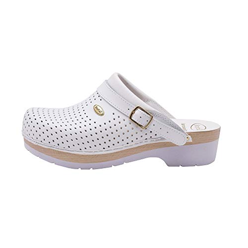 Scholl Clog Supercomfort, Zoccoli Sanitari Medicali, Unisex - Adulto, Bianco, 38 Eu
