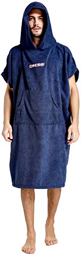 Cressi Poncho Robe, Indumento/Mantello Protettivo Multiuso Uomo, Blu Navy, S/M 67/105 Cm