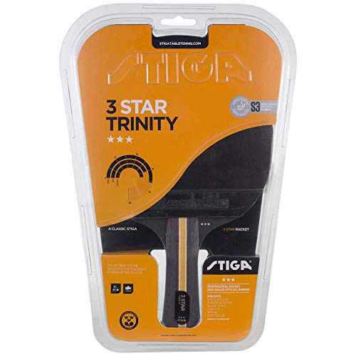 Stiga 3-Star Trinity, Concave, Racchetta Da Ping Pong Unisex-Adulto, Nero/Rosso, Taglia Unica