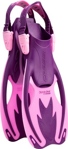 Cressi Rocks, Pinne Snorkeling Unisex Bambini, Rosa/Lilla, S/M