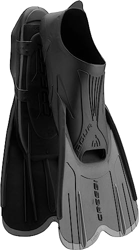 Cressi Agua Short Fins, Pinne Corte Leggere E Reattive Per Nuoto/Snorkeling Unisex, Nero/Argento, 37/38